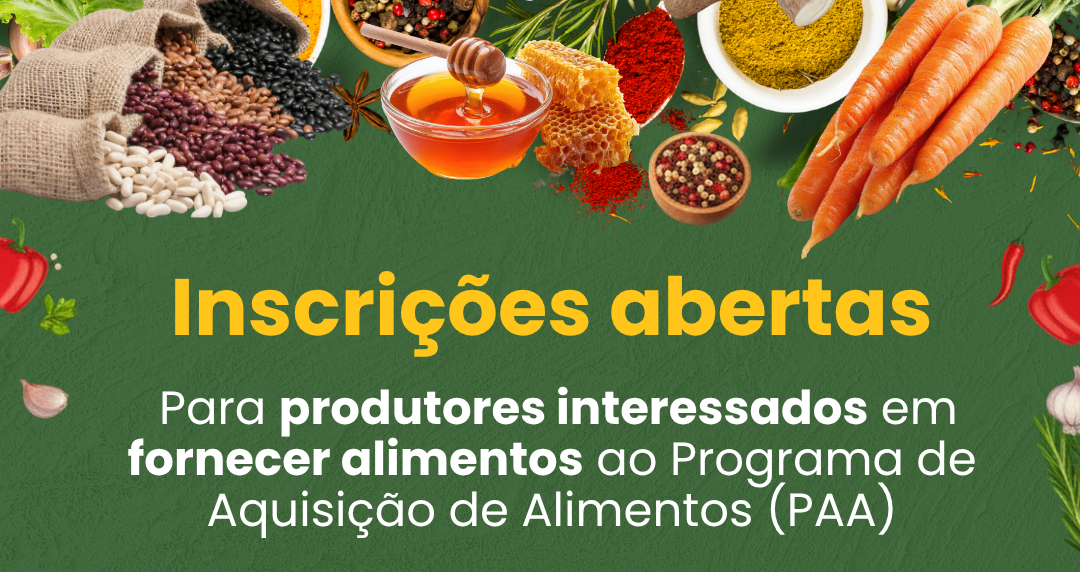Capa Inscrições abertas para produtores fornecerem alimentos ao PAA em Palmeira das Missões
