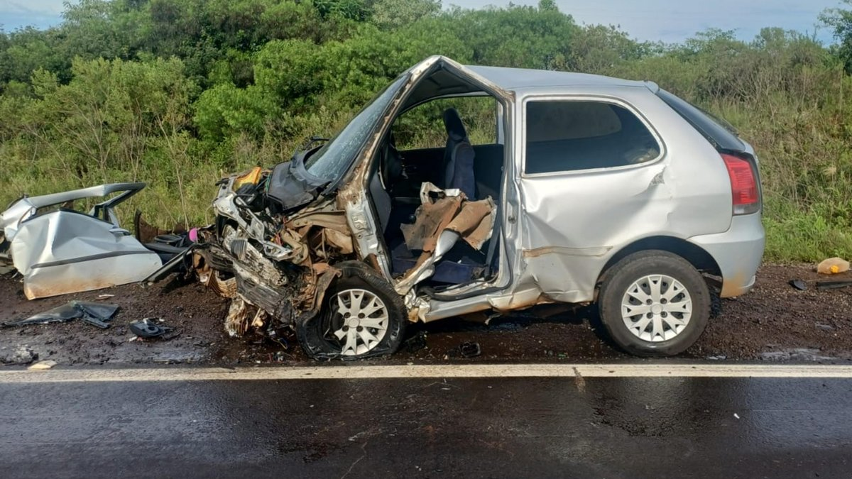 Capa Colisão entre dois carros deixa dois feridos na BR-158, em Cruz Alta