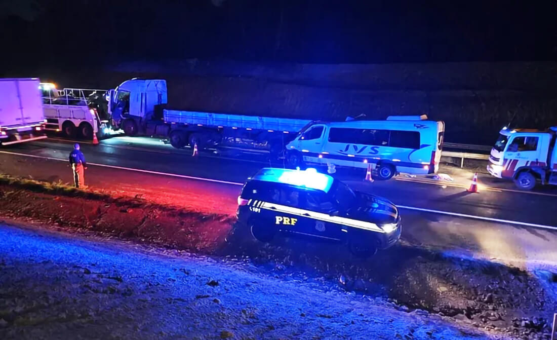 Capa Três estudantes seguem internados após acidente com van que vitimou professora de Iraí