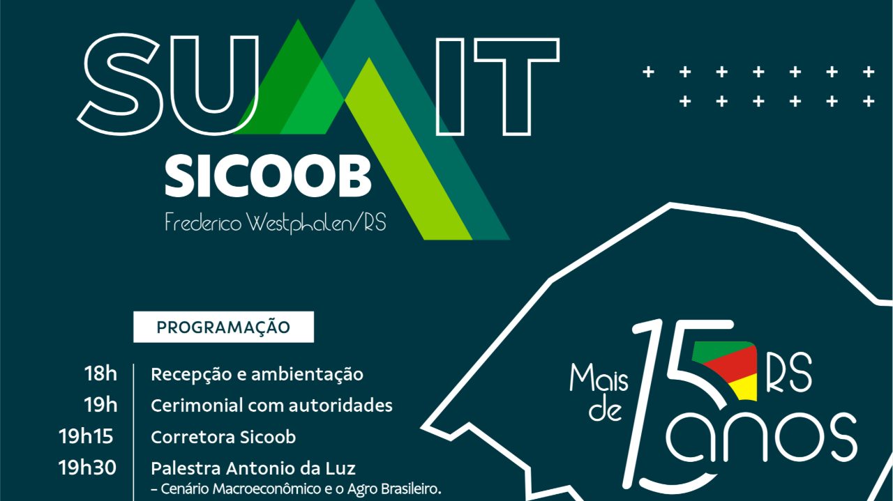 Capa Summit Sicoob marcará celebração dos 15 anos da cooperativa no Rio Grande do Sul