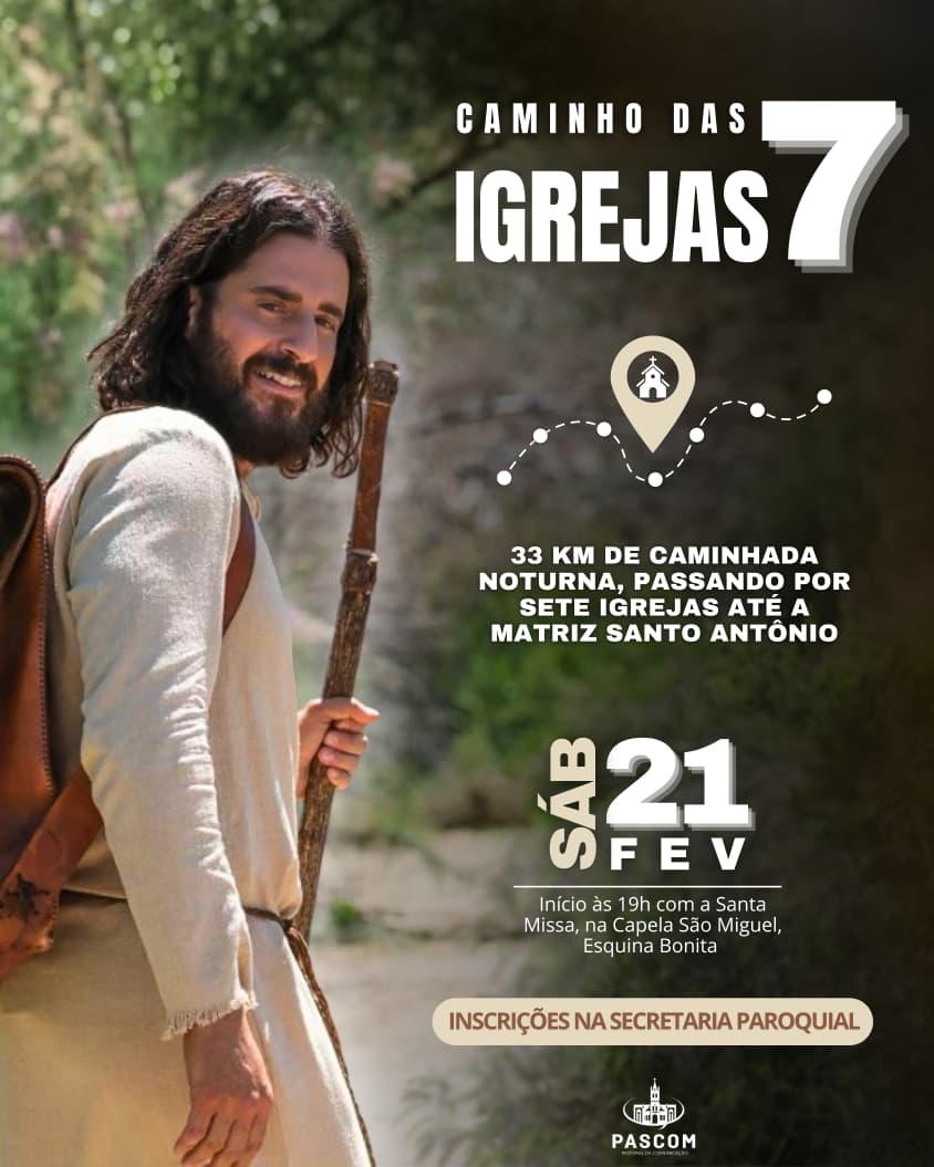 Capa Paróquia Santo Antônio promove Caminho das 7 Igrejas no sábado (21) com 33 quilômetros de peregrinação