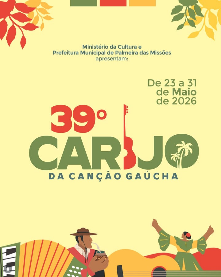 Capa Palmeira das Missões lança na quinta-feira (12) a 39ª edição do Carijo da Canção Gaúcha