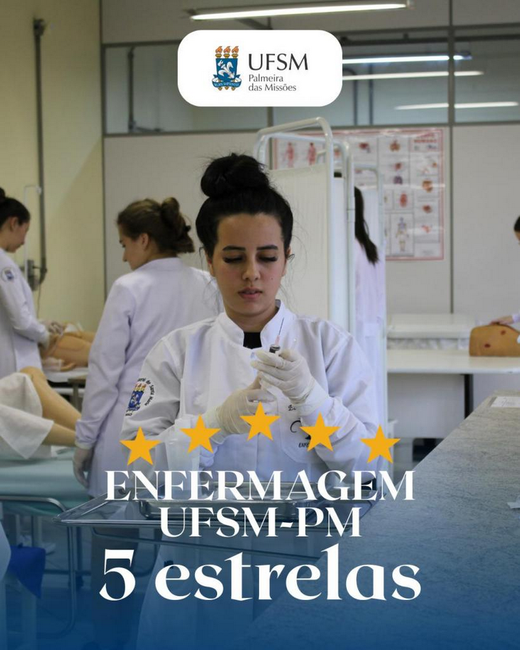 Capa Curso de Enfermagem da UFSM-PM está entre os 17 melhores do Brasil e os dois melhores do Rio Grande do Sul, segundo o Guia da Faculdade 2025