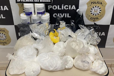 15 kg de cocaína são apreendidos em Palmeira das Missões