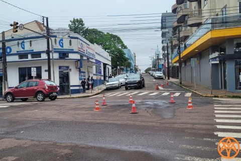 Sinaleiras são danificadas por raio em Palmeira das Missões